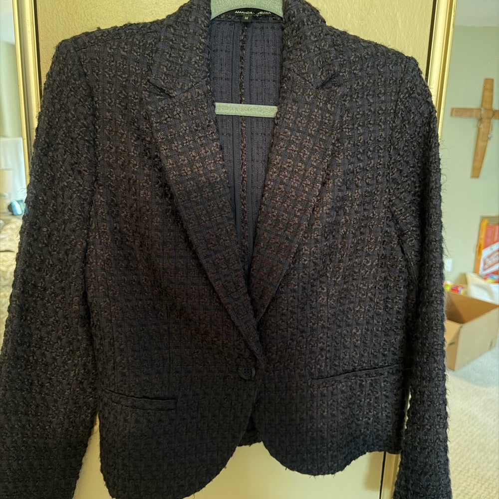 Amanda & Chelsea Navy Textured Blazer